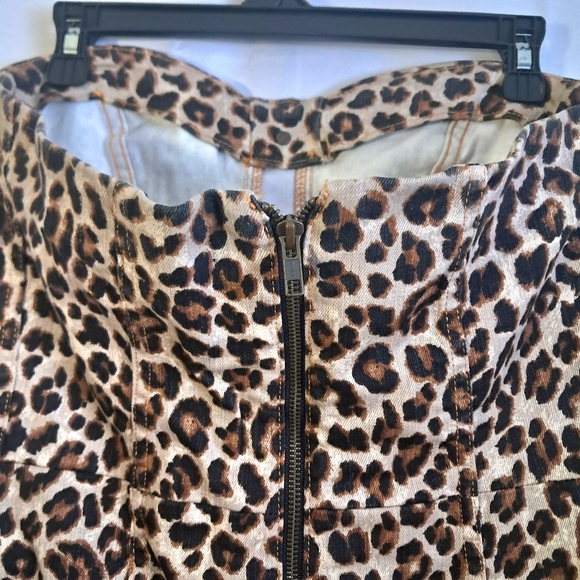 Veronica Beard Liza Dress Strapless Denim Animal Print Sz 6 Like New!!! - Picture 7 of 16